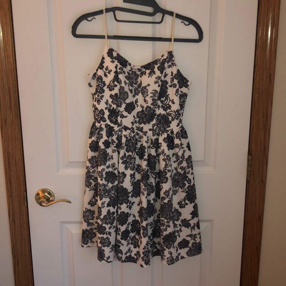 Black and White Floral Dress